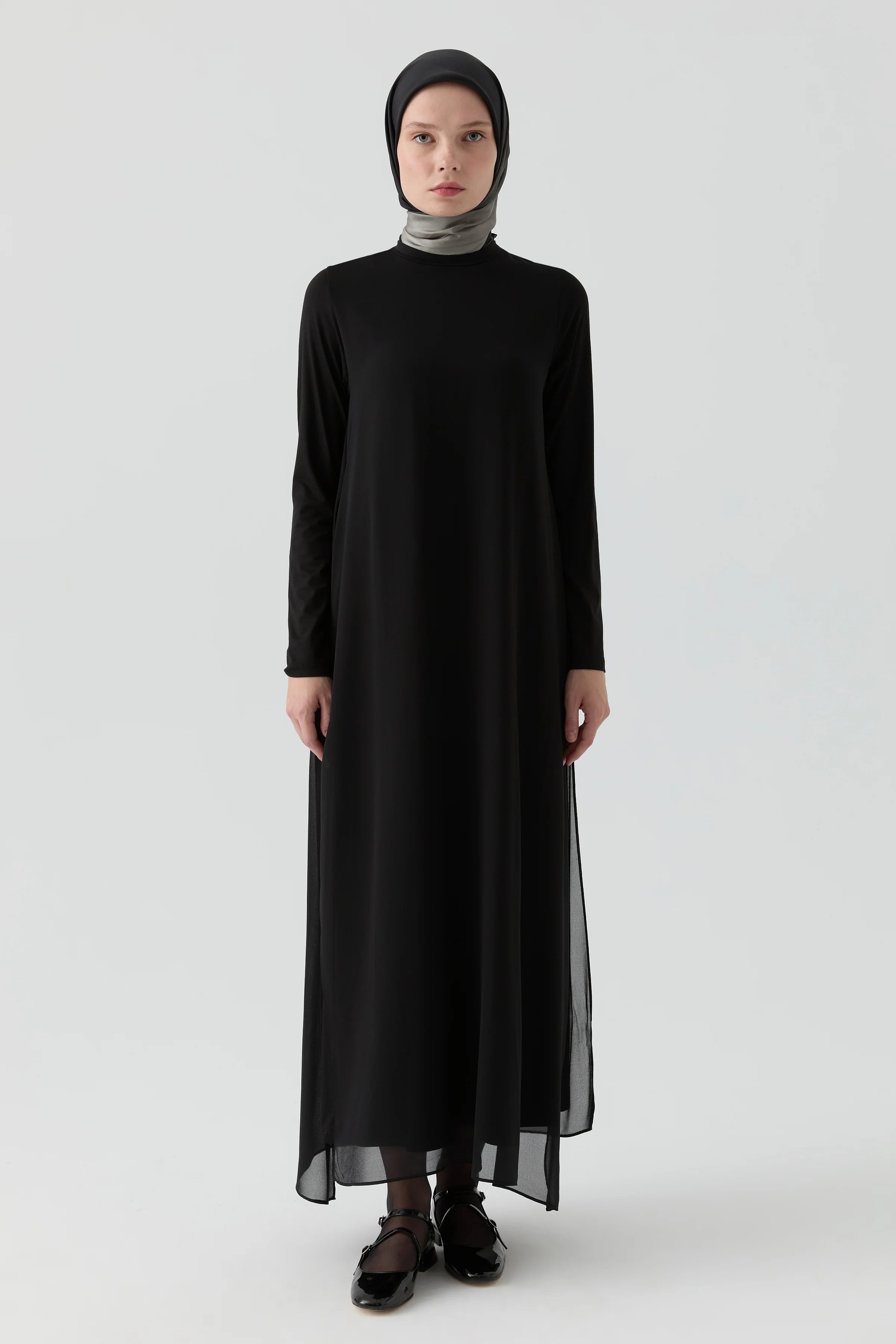 Şifon Elbise - Siyah TUGBA