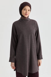 Dik Yakalı Tunik - Bordo TUGBA
