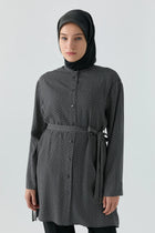 Zincir Desenli Tunik - Siyah TUGBA