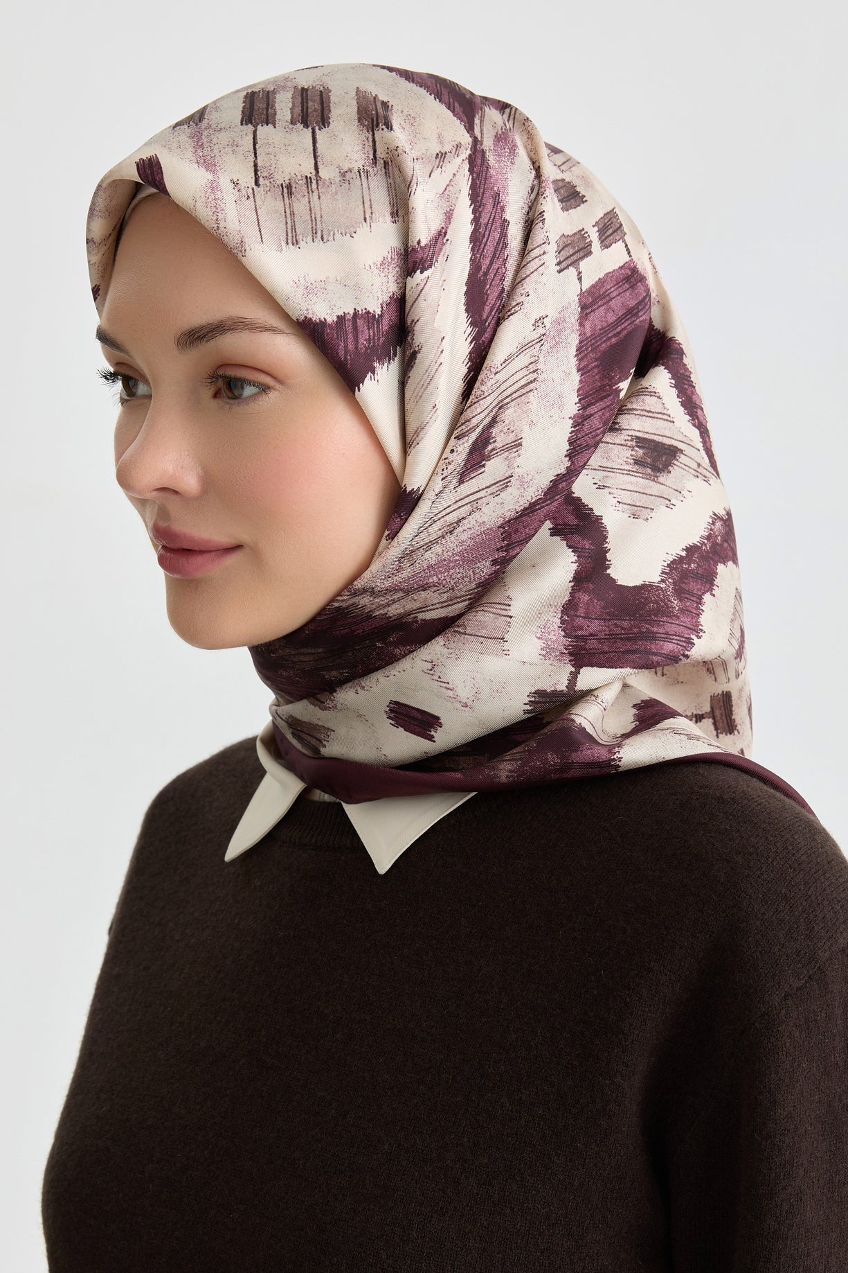 Didar Twill İpek Eşarp - Mürdüm TUGBA