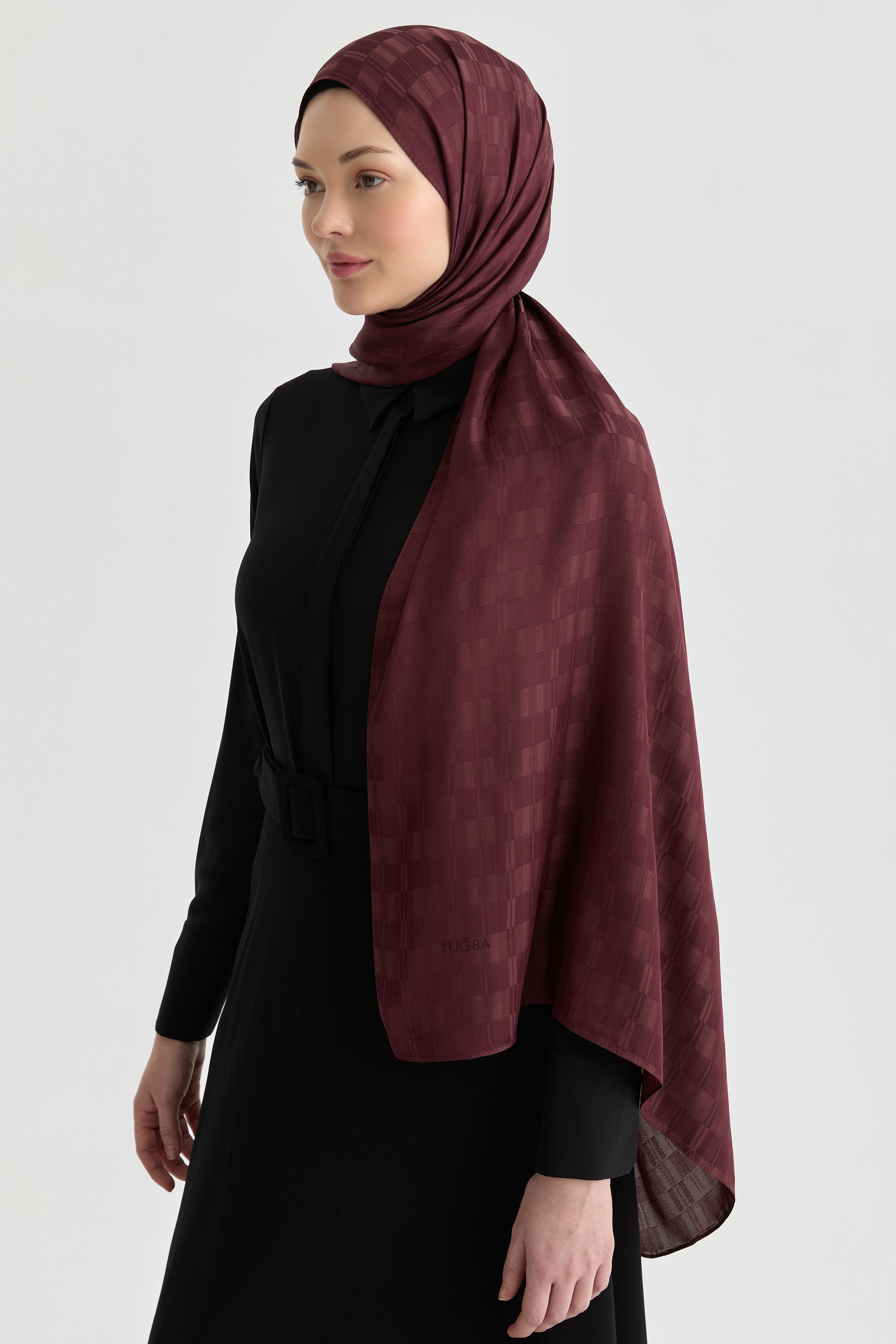 Erna Jakar Natural Şal - Bordo TUGBA