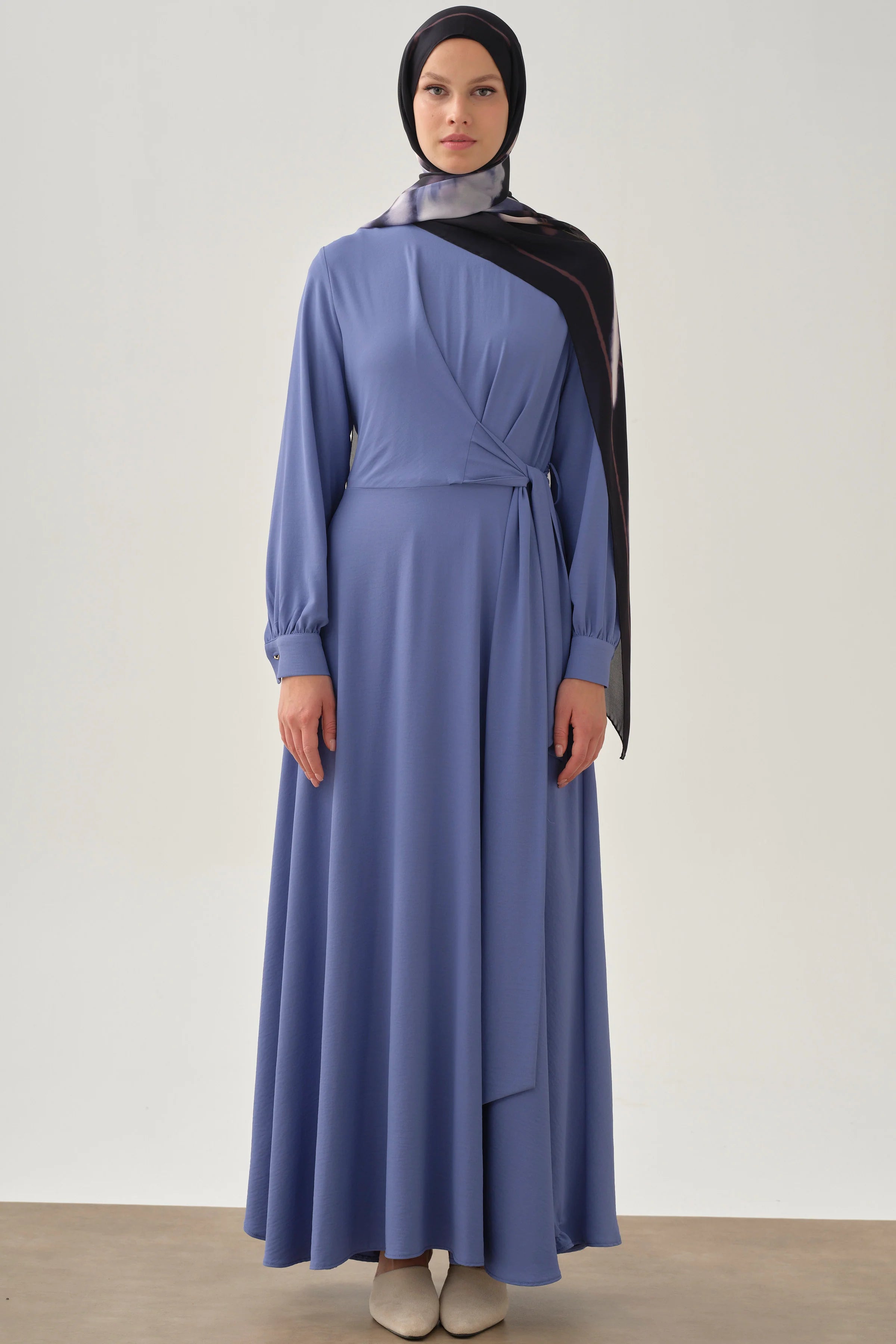 Bel Anvelop Bağlamalı Elbise - Havacı TUGBA