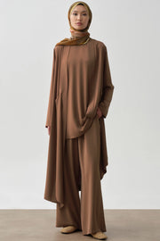 Beli Kuşaklı Tunik Takım - Taba TUGBA