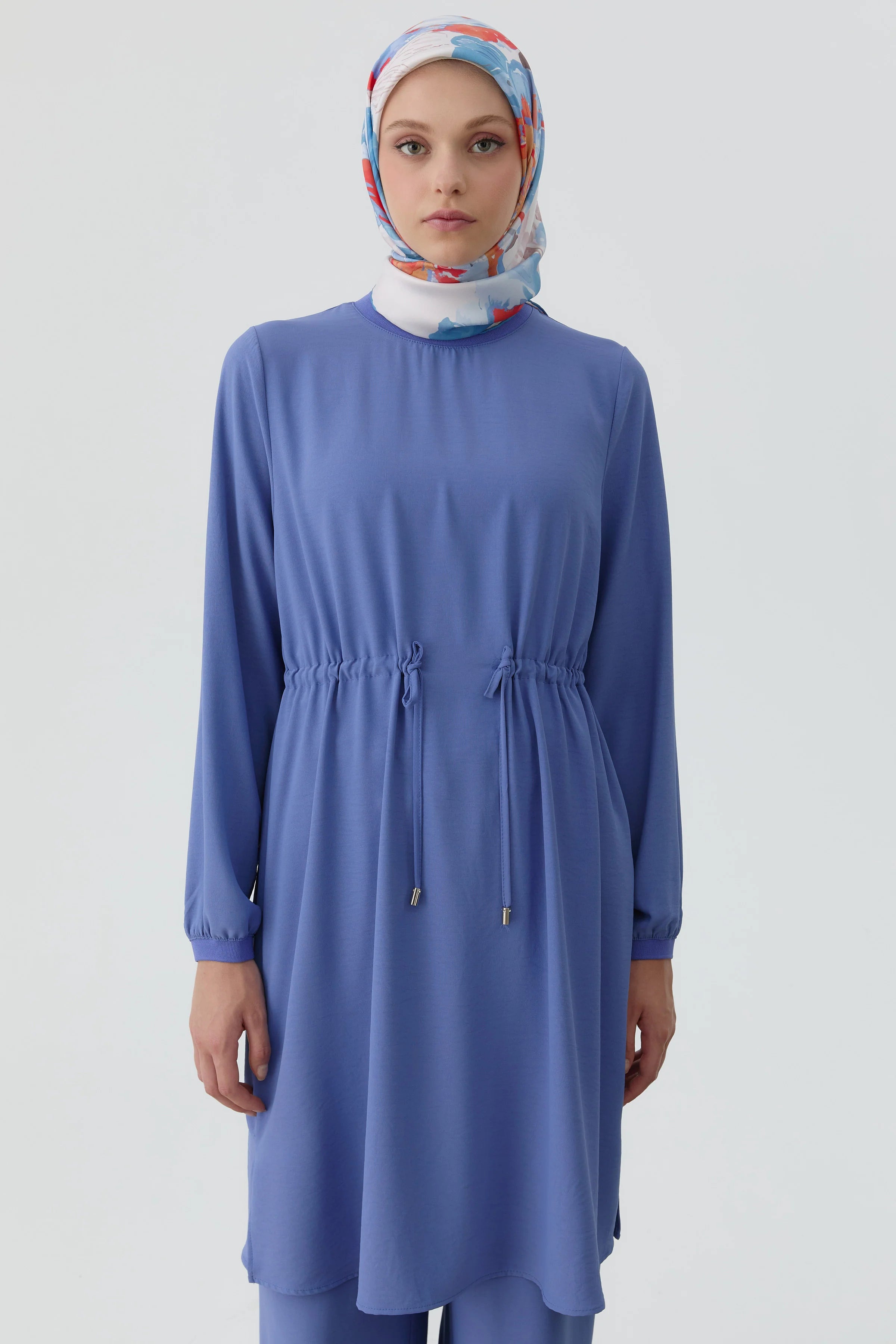 Beli Bağcık Detaylı Ribanalı Tunik - Havacı TUGBA