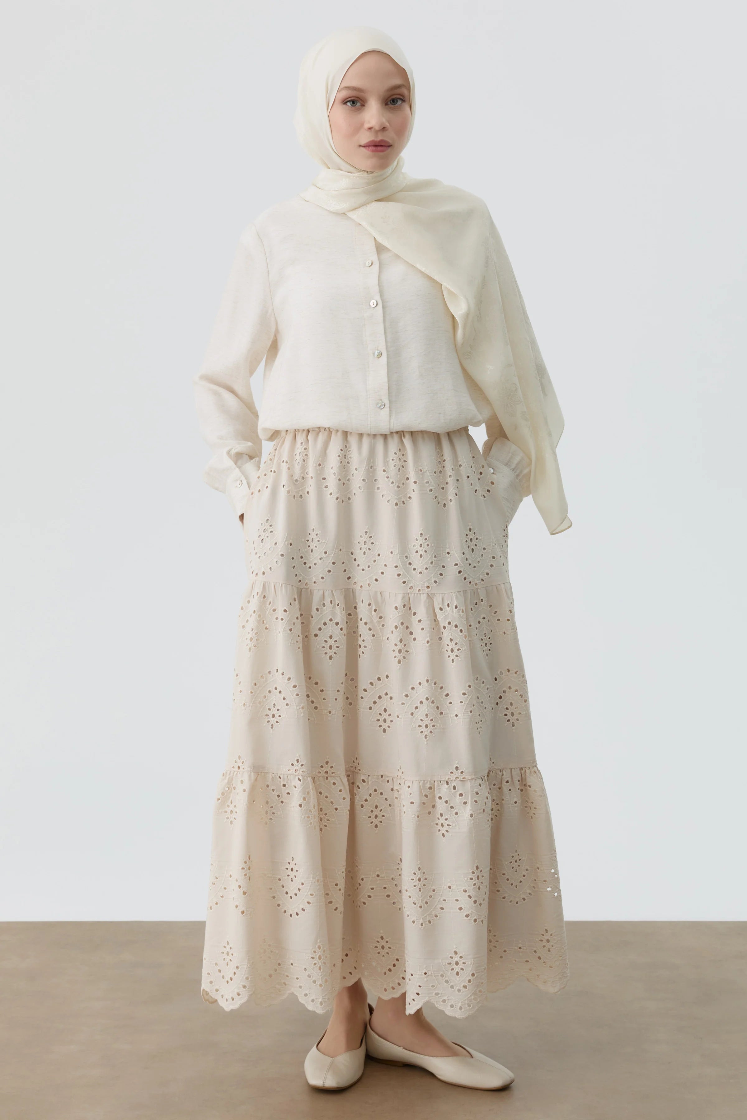 Brode Çingene Eteği - Bej TUGBA