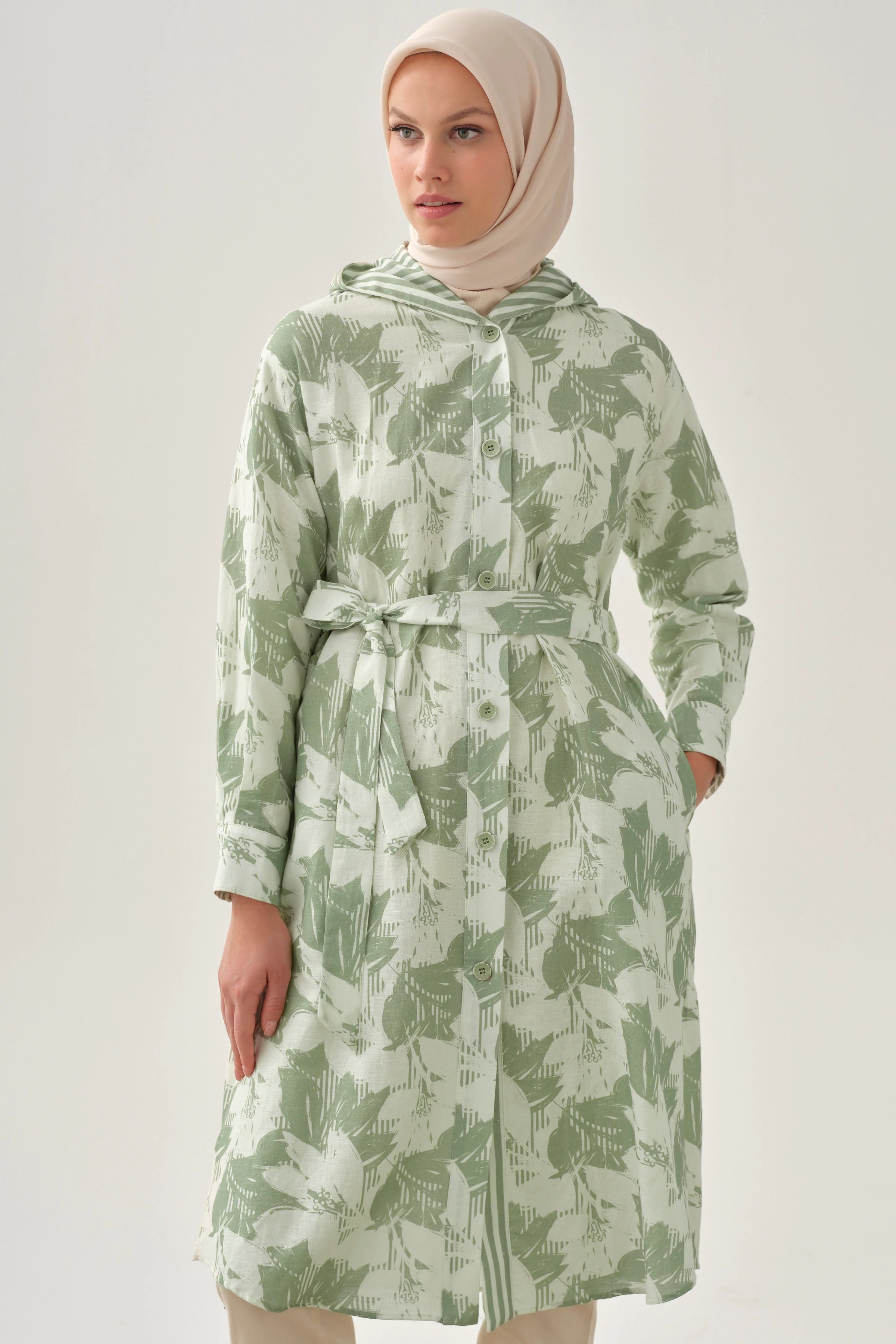 Desenli Garnili Giy-Çık - Haki TUGBA