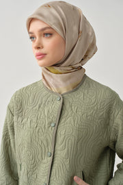 Grogren Biyeli Kapitone Crop Ceket - Mint TUGBA
