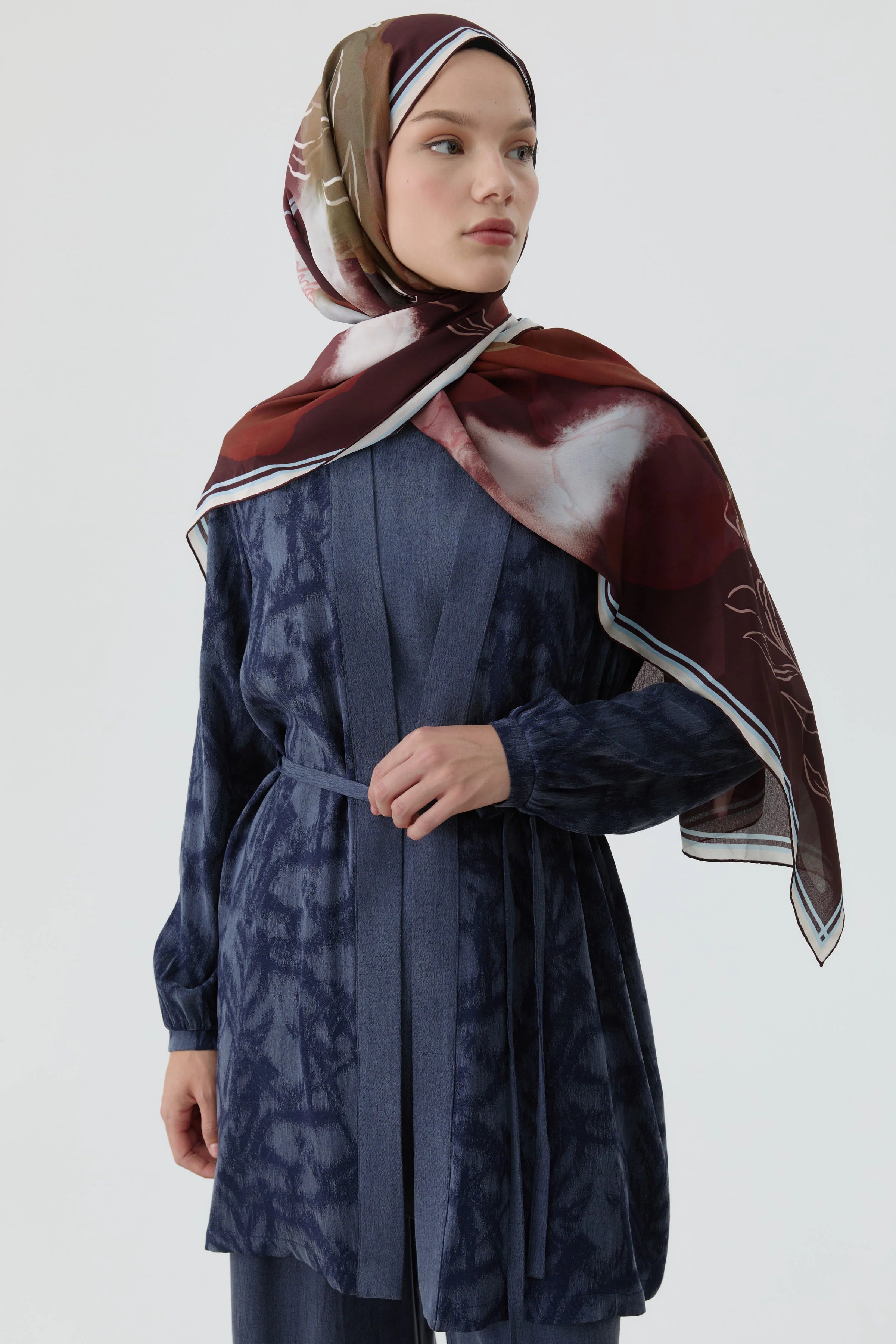 Kombinli Ceket Bluz Takım - İndigo TUGBA