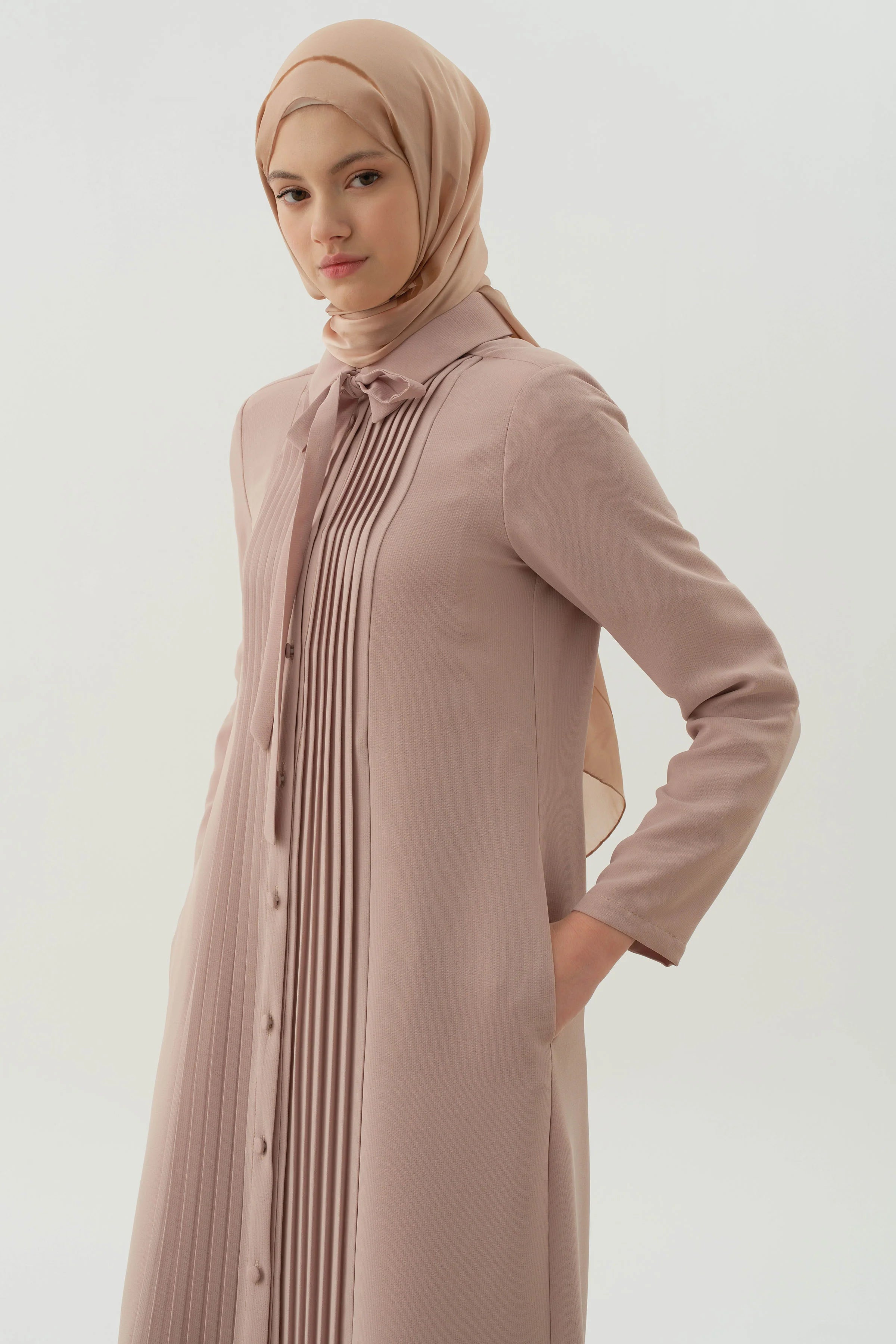 Tie Collar Pleated Topcoat | Tuğba – TUĞBA Tie Collar Pleated Topcoat | Tuğba – TUĞBA