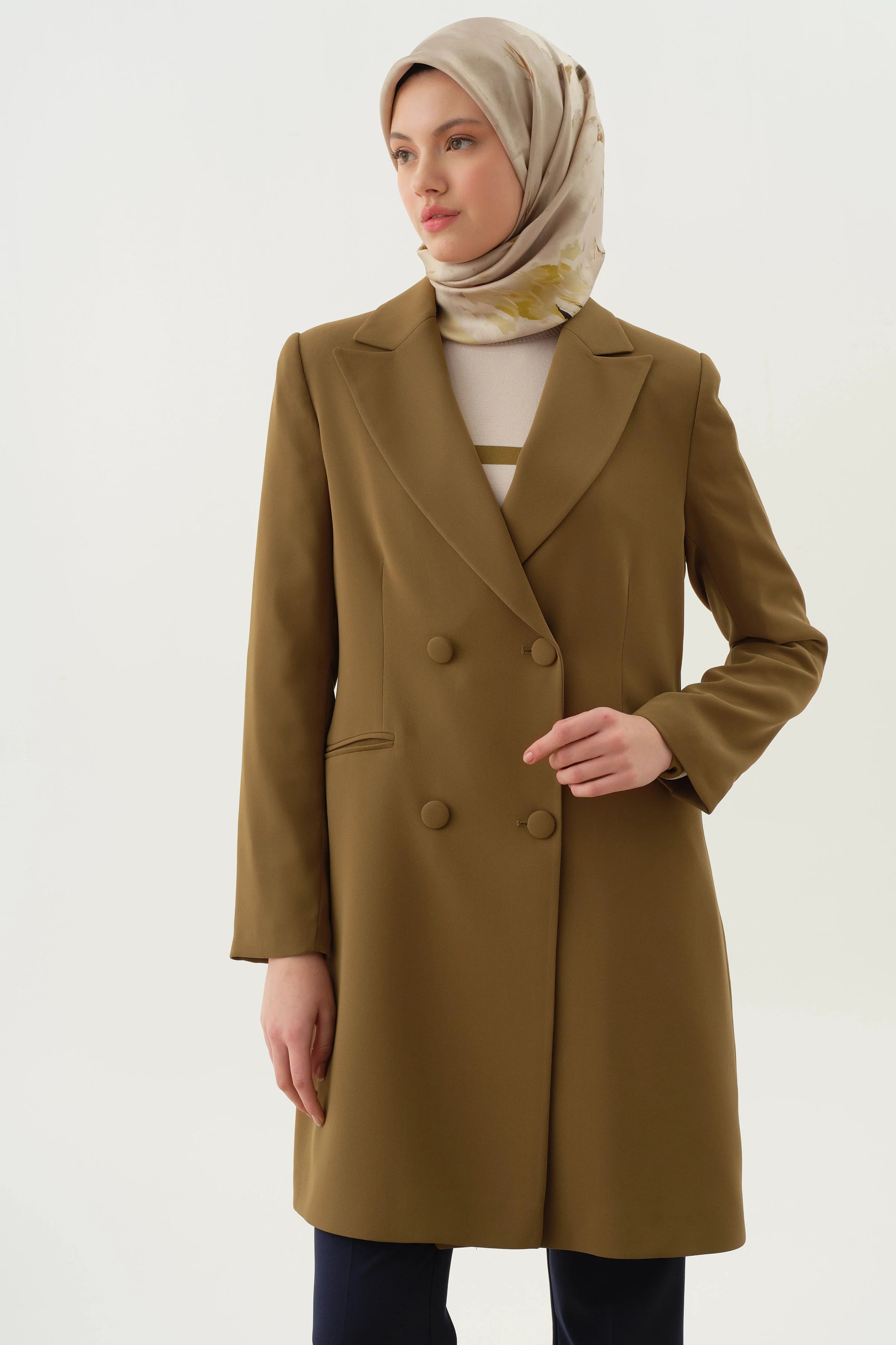 ジャケット・アウター HARD TWIST YARN DOUBLE BREAST COAT ジャケット・アウター HARD TWIST YARN DOUBLE BREAST COAT Double