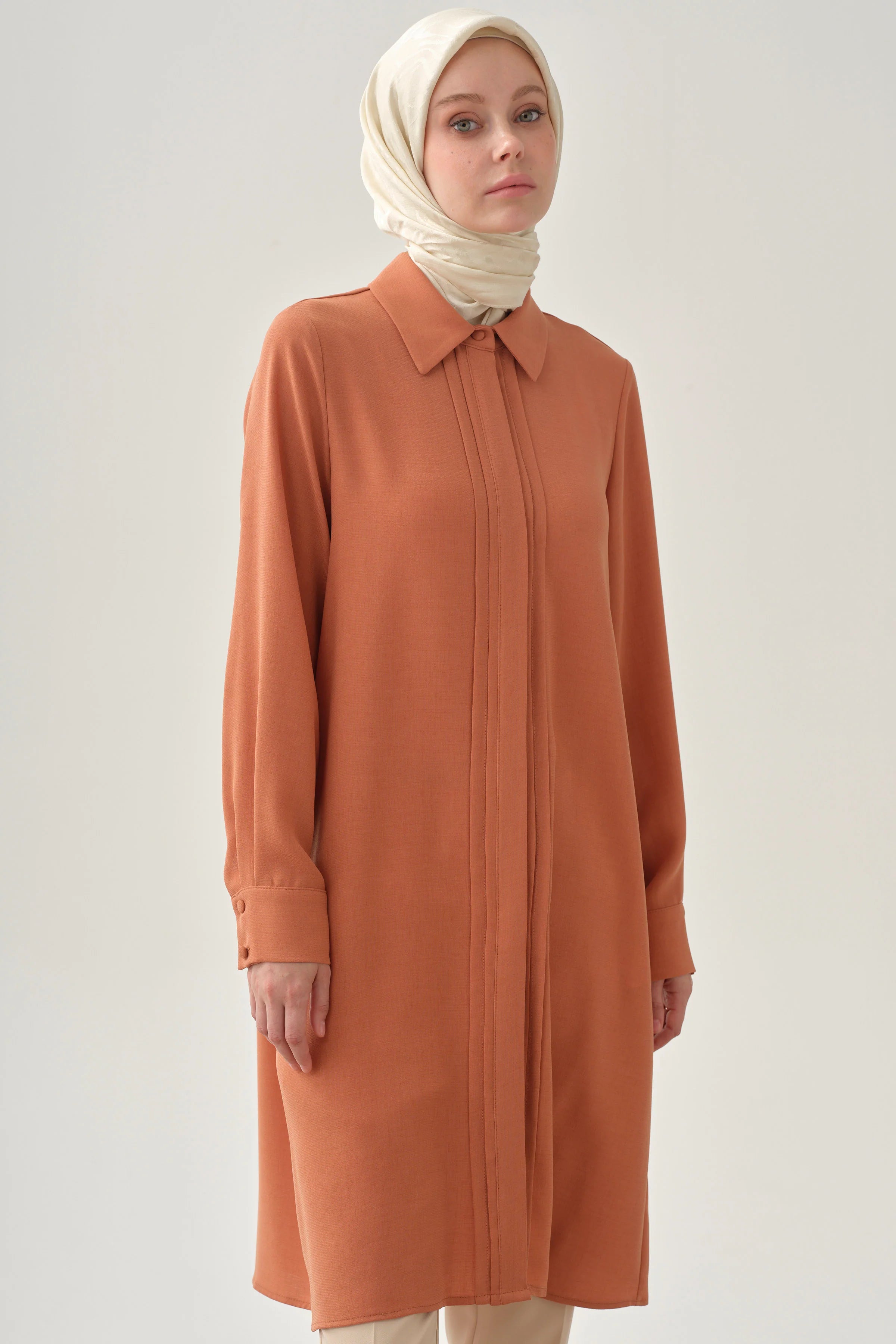 Patı Pile Detaylı Tunik - Tarçın TUGBA