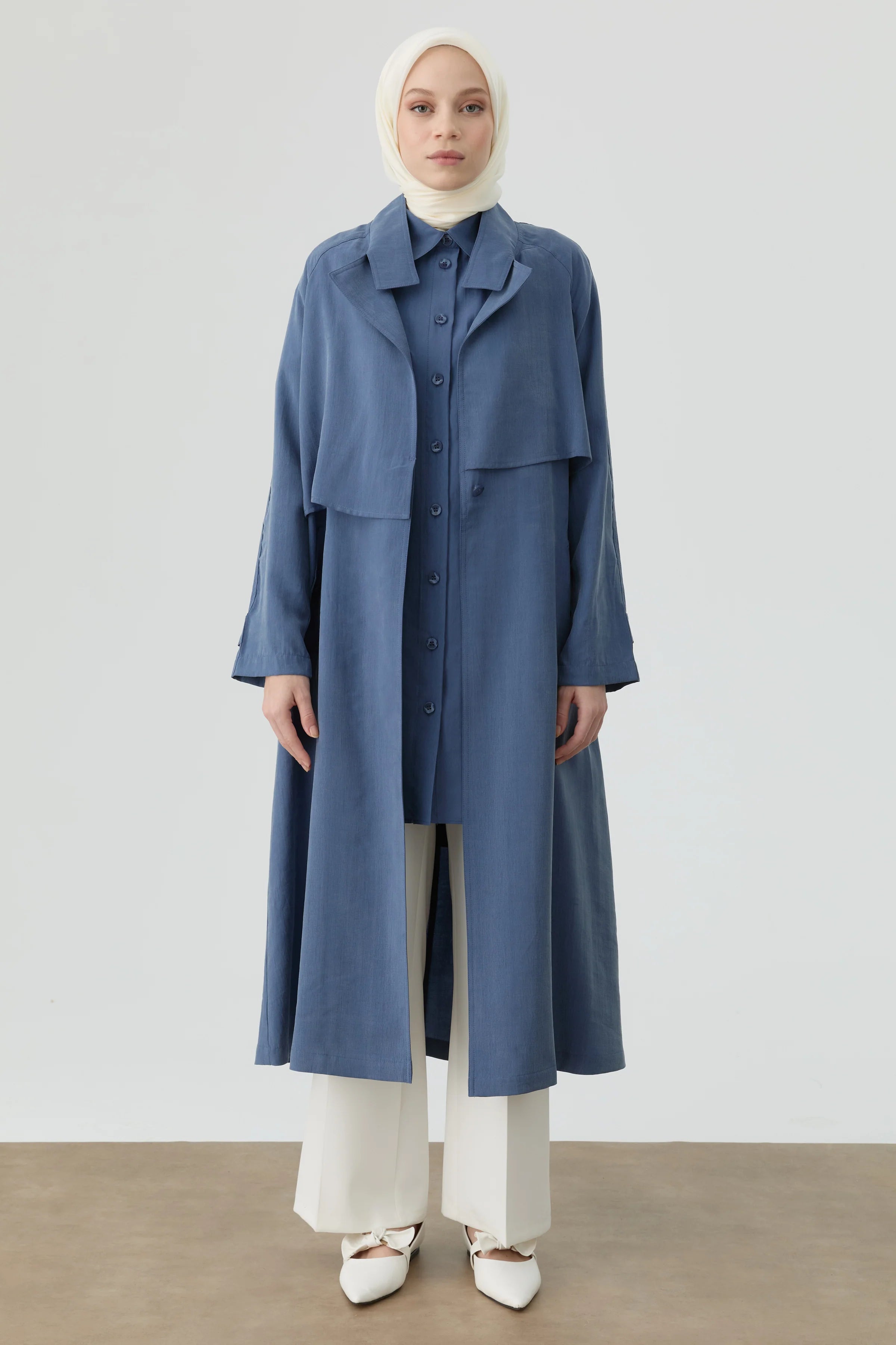 Rüzgarlık Detaylı Giy-Çık - İndigo TUGBA