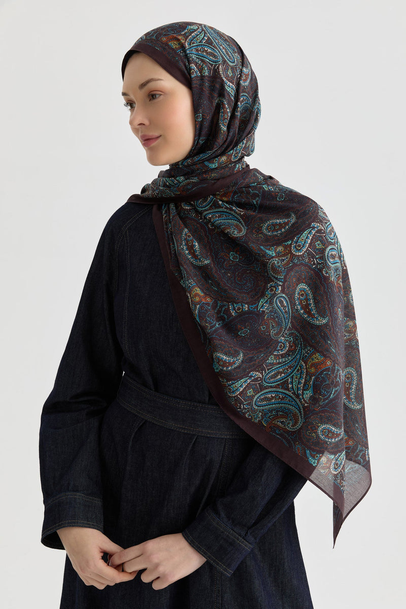 Dila Natural Şal - Bordo TUGBA