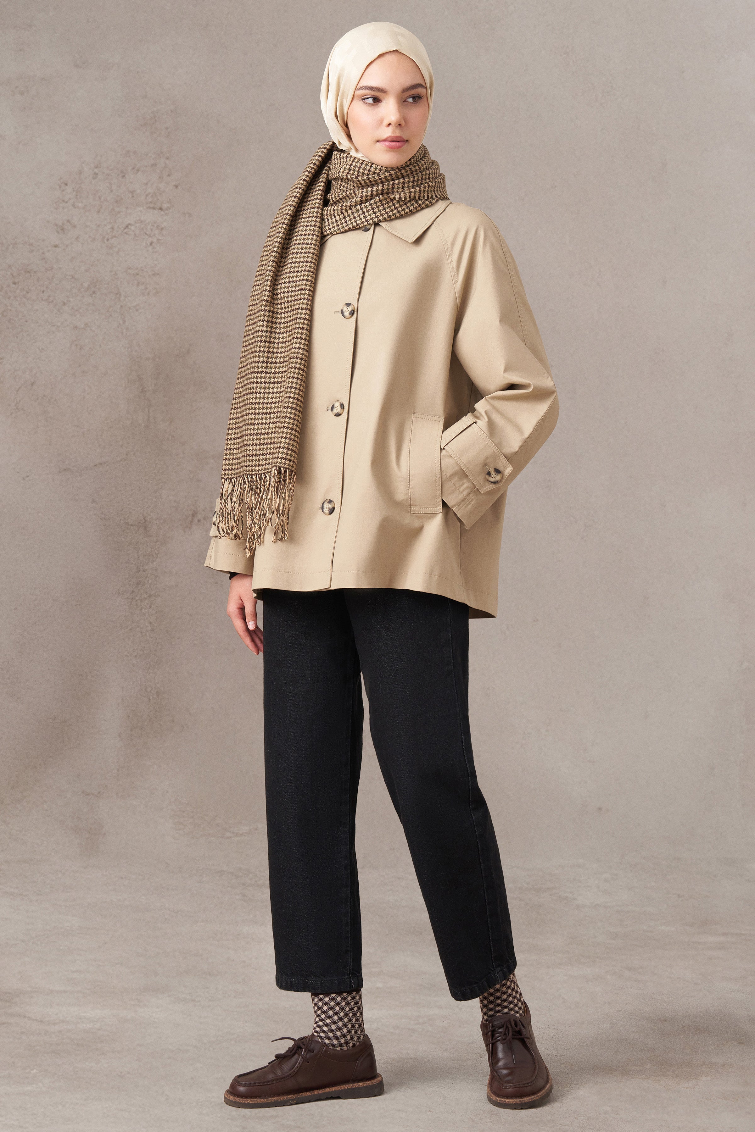 Kısa Trençkot - Camel TUGBA