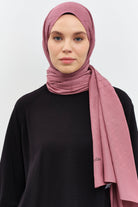 Puan Kare Desen Viskon Şal - Gül Kurusu TUGBA