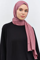 Puan Kare Desen Viskon Şal - Gül Kurusu TUGBA