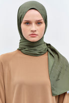 Puan Kare Desen Viskon Şal - Haki TUGBA