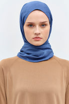 Puan Kare Desen Viskon Şal - İndigo TUGBA