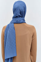 Puan Kare Desen Viskon Şal - İndigo TUGBA