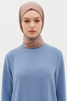 Puan Kare Desen Viskon Şal - Vizon TUGBA