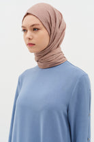 Puan Kare Desen Viskon Şal - Vizon TUGBA