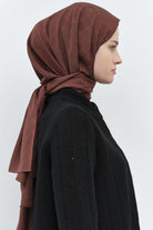 Puan Kare Desen Viskon Şal - Açık Kahve TUGBA