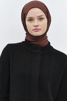 Puan Kare Desen Viskon Şal - Açık Kahve TUGBA