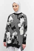 Reglan Kollu Triko Tunik - Siyah TUGBA