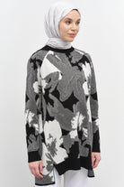 Reglan Kollu Triko Tunik - Siyah TUGBA