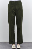 Rivet Detaylı Kanvas Pantolon - Haki TUGBA