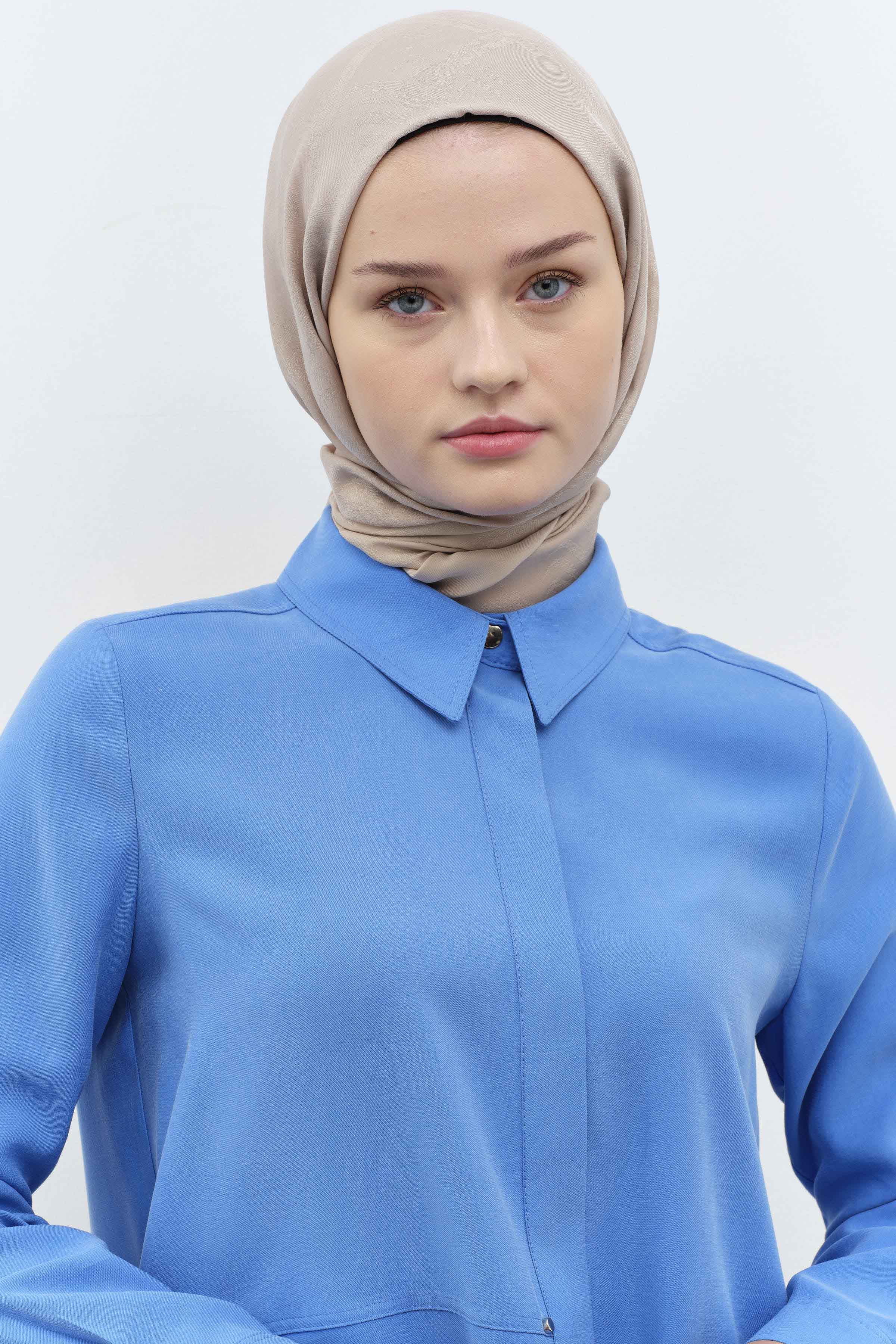 Rivetli Kesik Detaylı Tunik - İndigo TUGBA