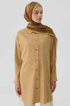 Roba Detaylı Kemerli Tunik - Safran TUGBA