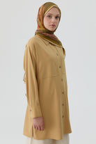 Roba Detaylı Kemerli Tunik - Safran TUGBA