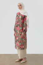 Robalı Çiçek Desenli Tunik - Pembe TUGBA