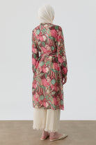 Robalı Çiçek Desenli Tunik - Pembe TUGBA