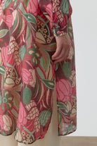 Robalı Çiçek Desenli Tunik - Pembe TUGBA