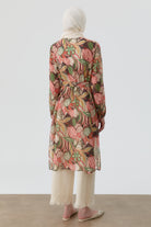 Robalı Çiçek Desenli Tunik - Somon TUGBA