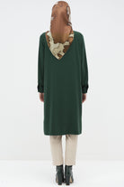 Robalı Volan Detaylı Tunik - Zümrüt TUGBA