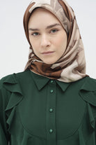 Robalı Volan Detaylı Tunik - Zümrüt TUGBA