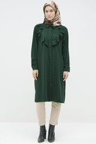 Robalı Volan Detaylı Tunik - Zümrüt TUGBA