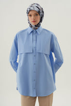 Rüzgarlıklı Gömlek - Açık Mavi TUGBA