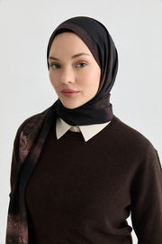 Maren Krep İpek Şal - Mürdüm TUGBA