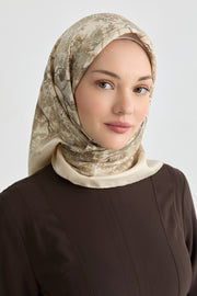 Belva Twill İpek Eşarp - Bej TUGBA
