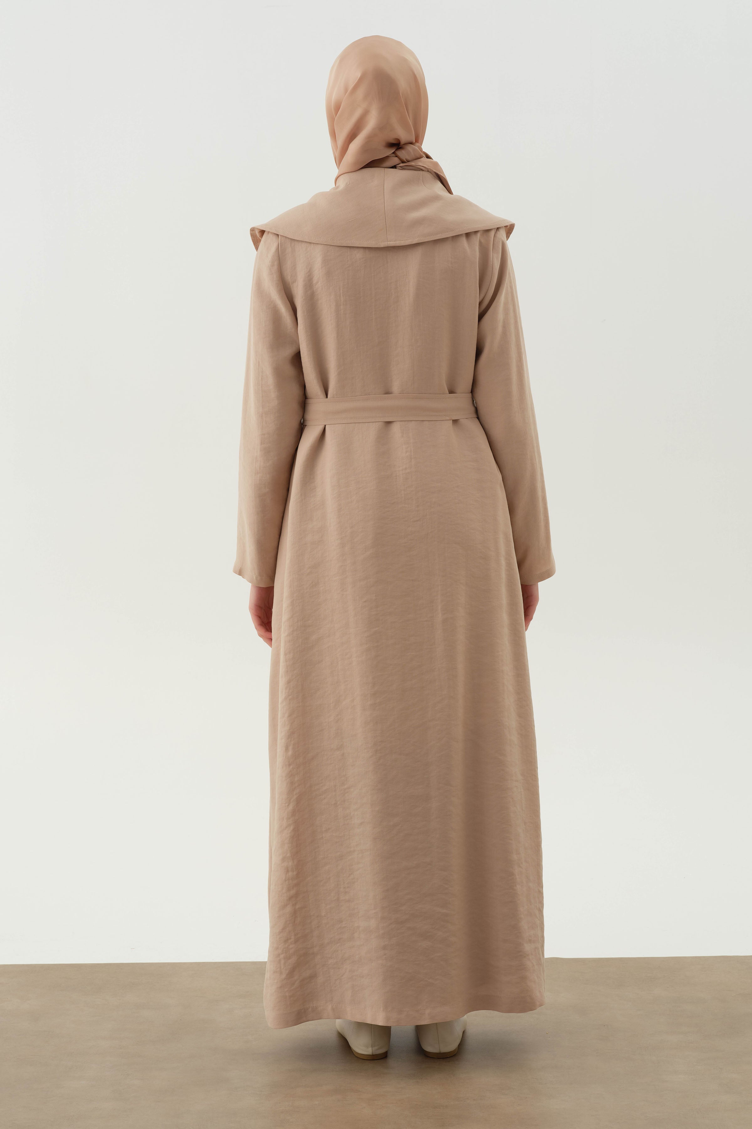 Shawl Collar Embroidered Detailed Topcoat - Beige – TUĞBA