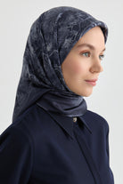 Belva Twill İpek Eşarp - Lacivert TUGBA