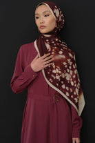 Sebu Krep İpek Şal - Bordo TUGBA