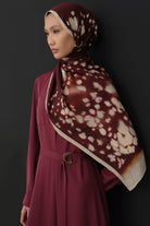 Sebu Krep İpek Şal - Bordo TUGBA