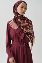 Sebu Krep İpek Şal - Bordo TUGBA