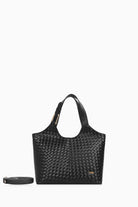 Hasır Örgü Desenli Çanta - Siyah TUGBA