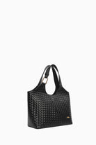 Hasır Örgü Desenli Çanta - Siyah TUGBA